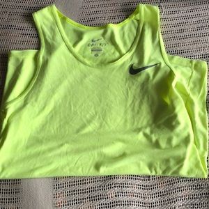 Neon green Nike Dri-fit tank
